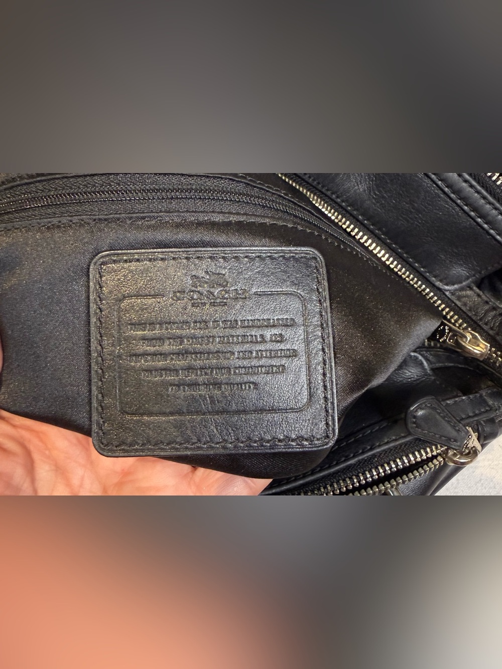 COACH Collette Black Leather Satchel Silver Hardware 2014 33447 - Picture 6 of 11